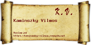 Kaminszky Vilmos névjegykártya