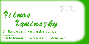 vilmos kaminszky business card